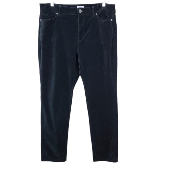J. Jill Pants - J. Jill Black Velvet High Rise Straight Leg Pants size 18 Tall